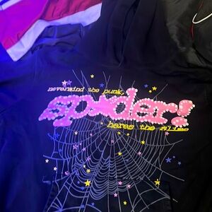 Black Hoodie with Colorful Spider Graphic